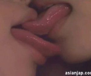 Japanese Lesbians Kiss..